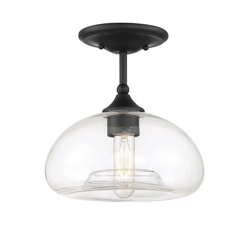 Meridian - M60017MBK - One Light Semi Flush Mount - Msemi - Matte Black