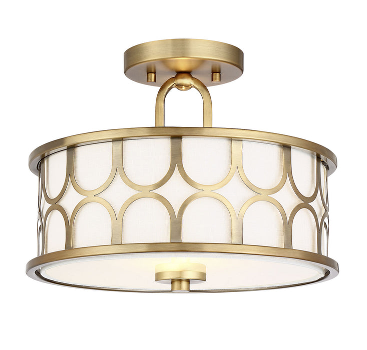 Meridian - M60015NB - Two Light Semi Flush Mount - Msemi - Natural Brass