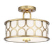 Meridian - M60015NB - Two Light Semi Flush Mount - Msemi - Natural Brass