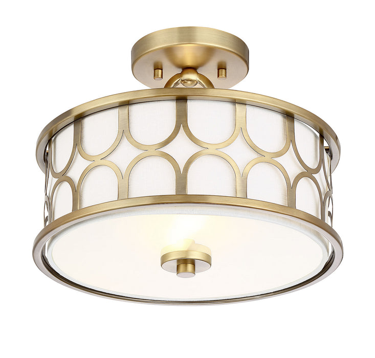 Meridian - M60015NB - Two Light Semi Flush Mount - Msemi - Natural Brass