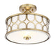 Meridian - M60015NB - Two Light Semi Flush Mount - Msemi - Natural Brass