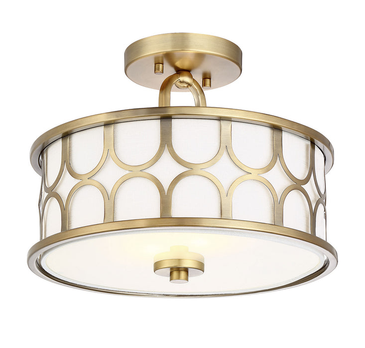 Meridian - M60015NB - Two Light Semi Flush Mount - Msemi - Natural Brass