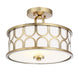 Meridian - M60015NB - Two Light Semi Flush Mount - Msemi - Natural Brass