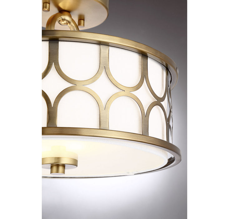Meridian - M60015NB - Two Light Semi Flush Mount - Msemi - Natural Brass