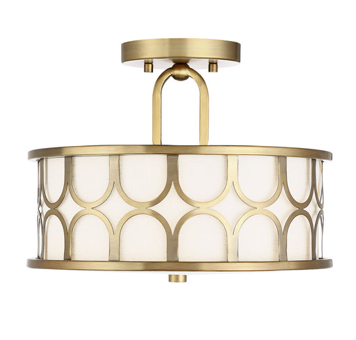 Meridian - M60015NB - Two Light Semi Flush Mount - Msemi - Natural Brass