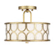 Meridian - M60015NB - Two Light Semi Flush Mount - Msemi - Natural Brass