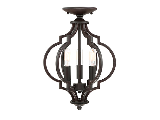 Meridian - M60055ORB - Three Light Semi Flush Mount - Msemi - Oil Rubbed Bronze