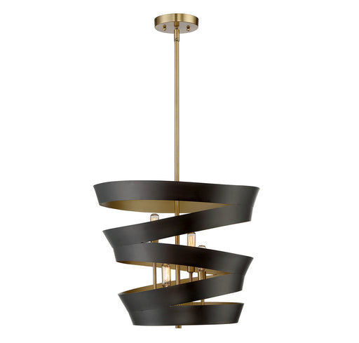 Meridian - M70009-46 - Four Light Pendant - Mpend - Matt Black w/Gold