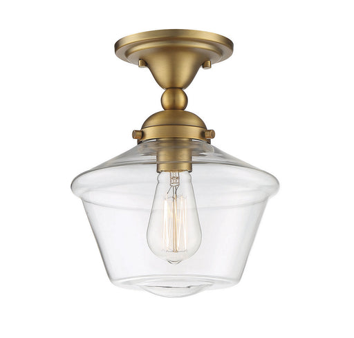 Meridian - M60059NB - One Light Semi Flush Mount - Msemi - Natural Brass