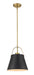 Z-Lite - 726P-MB+HBR - One Light Pendant - Z-Studio - Matte Black / Heritage Brass