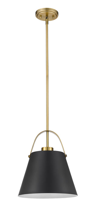 Z-Lite - 726P-MB+HBR - One Light Pendant - Z-Studio - Matte Black / Heritage Brass
